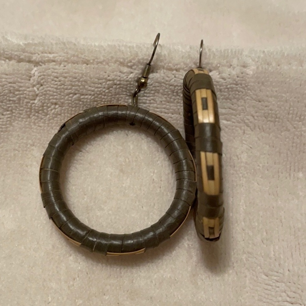 Wicker Wrapped Hoop Earrings